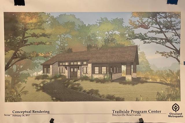 Cleveland Metroparks conceptual drawing of the Trailside Program Center.